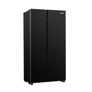 Bruhm 432L Refrigerator -BFX-436 ENG- side by side Frost Free (Black Glass)