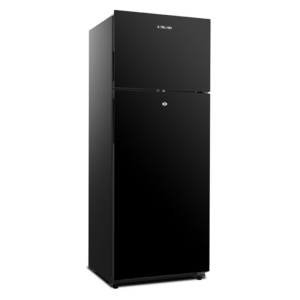 BRUHM 418L DOUBLE DOOR REFRIGERATOR BFG-450EN BLACK GLASS