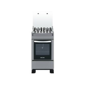 BRUHM GAS COOKER BGC-5640SS - 4 GAS, SINGLE BURNER OVEN, STAINLESS STEEL