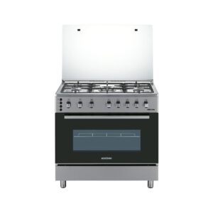 BRUHM GAS COOKER BGC-9650SS - 5 GAS, SINGLE BURNER OVEN, STAINLESS STEEL